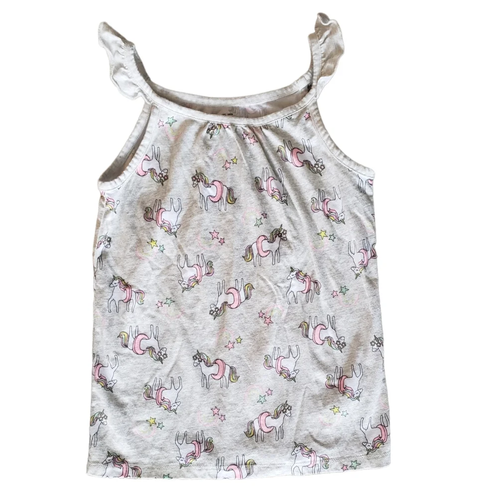 Size 7 Oshkosh Unicorn Ruffle Sleeve Tank